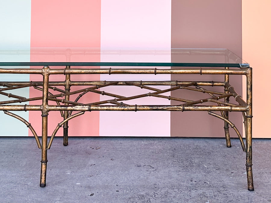 Faux Bamboo Metal Coffee Table