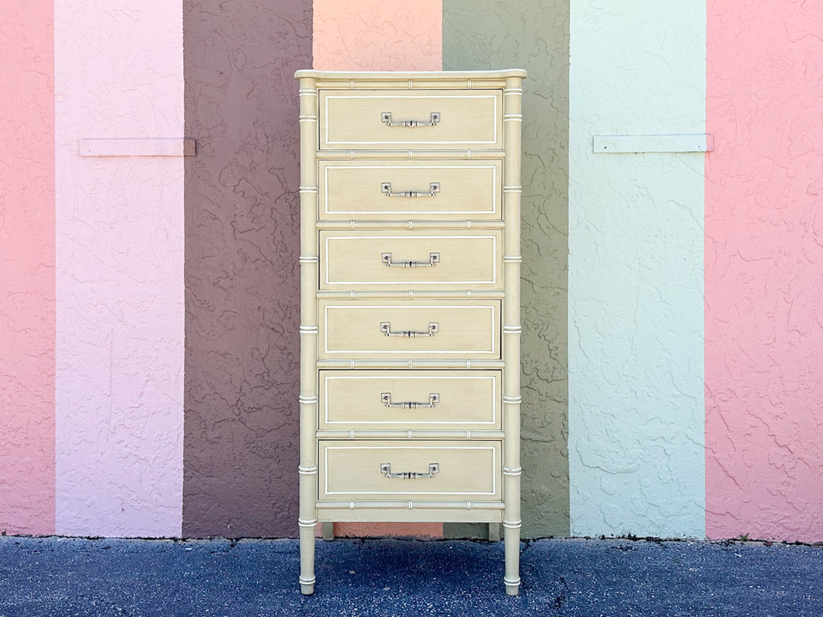 Seafoam Henry Link Faux Bamboo Lingerie Chest