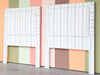 Pair of Striped Upholstered Twin Headboards