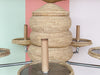 Chrome and Rattan Chandelier