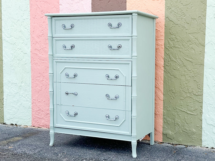 Painted Faux Bamboo Tall Chest