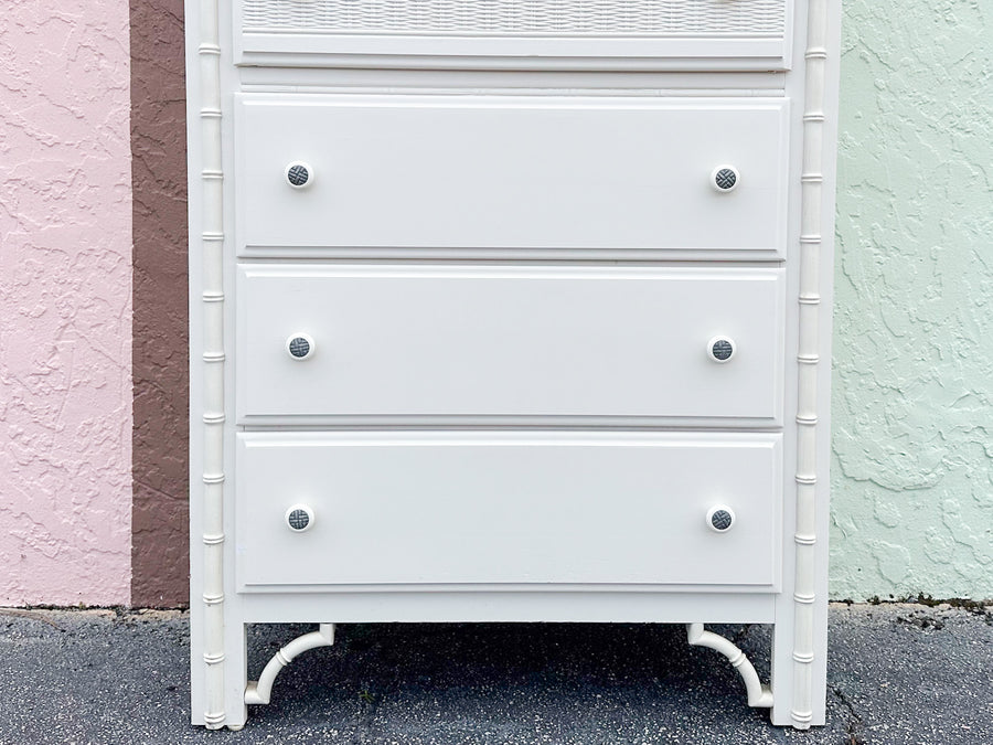 Palm Beach Style Faux Bamboo Tall Chest