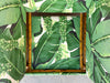 Pair of Rattan and Upholstered Palm Print Club Chairs