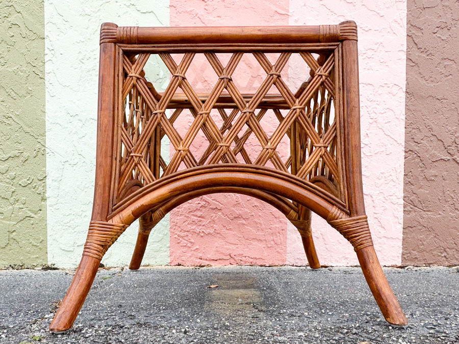 Rattan Lattice Side Table