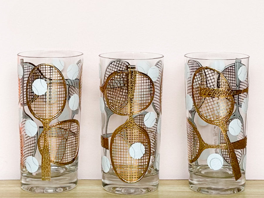 Set of Six Georges Briard Tennis Glassware