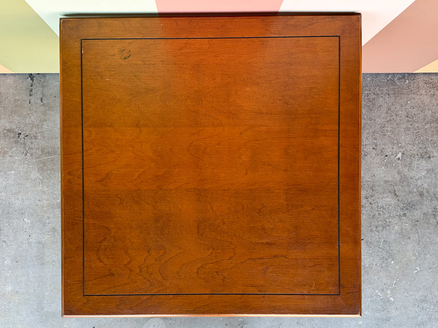 Handsome Faux Bamboo and Fretwork Side Table