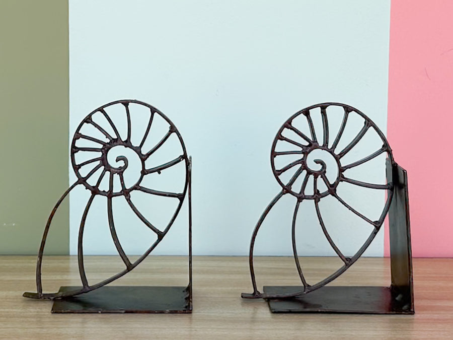 Nieman Marcus Iron Nautilus Bookends