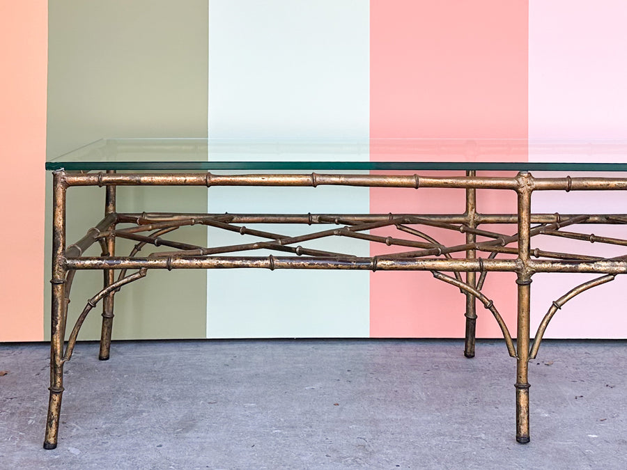 Faux Bamboo Metal Coffee Table