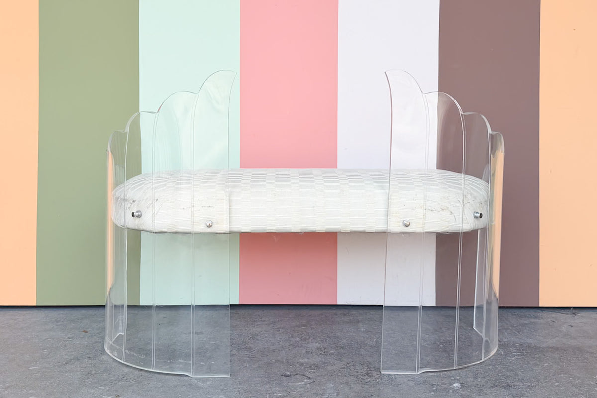 Winged Lucite Bench