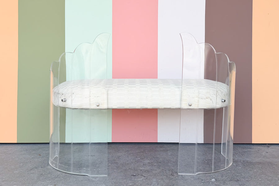 Winged Lucite Bench