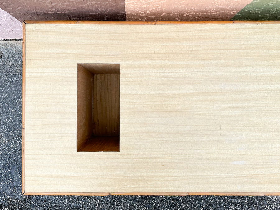 1950s Seagrass and Bamboo Planter Coffee Table
