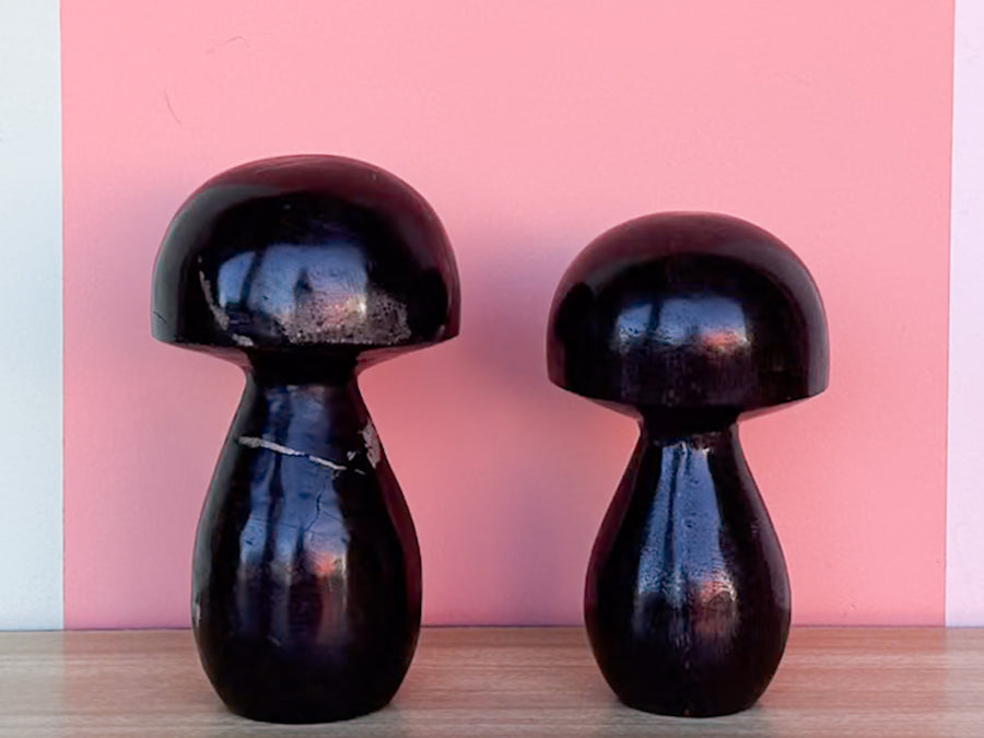 Pair of Kips Bay Show House Petrified Wood Mushrooms by Made Goods