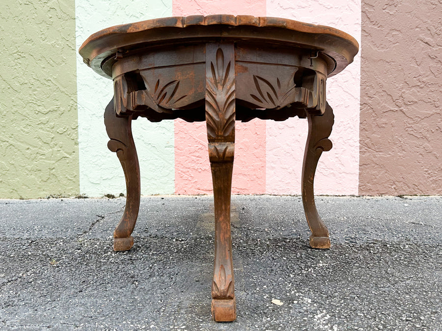 Moroccan Inspired Wood Carved Coffee Table