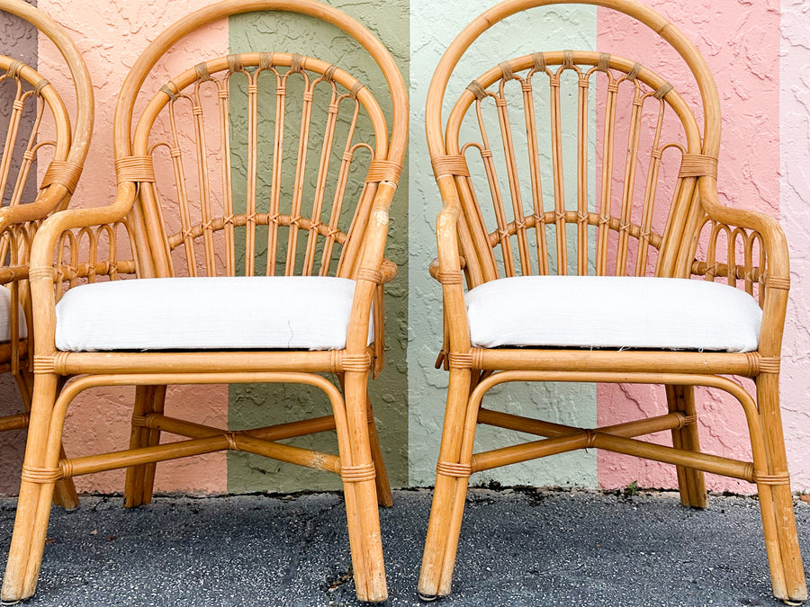 Set of Four Coastal Balloon Back Dining Chairs