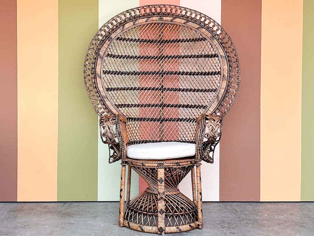 Dark Rattan Peacock Chair