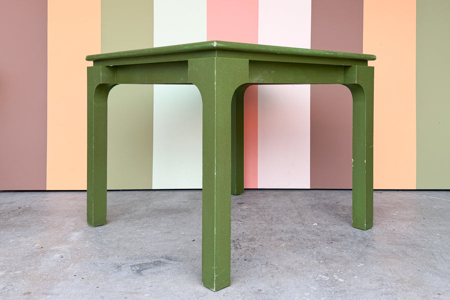 Green Linen Wrapped Game Table