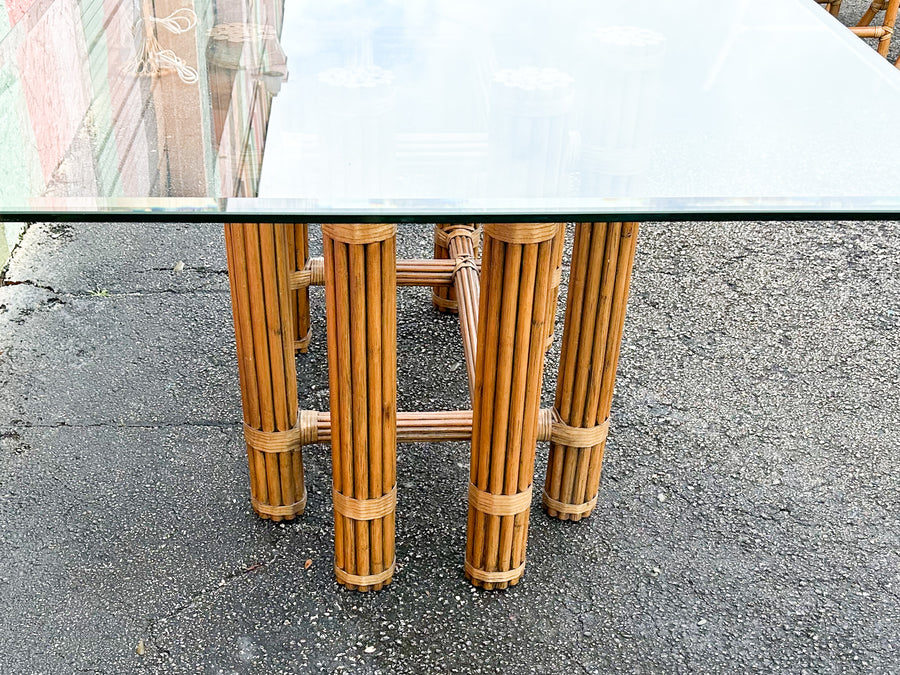 McGuire Style Rattan Dining Table