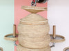 Chrome and Rattan Chandelier