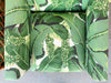 Pair of Rattan and Upholstered Palm Print Club Chairs