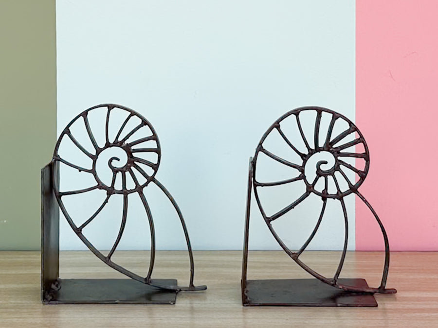 Nieman Marcus Iron Nautilus Bookends