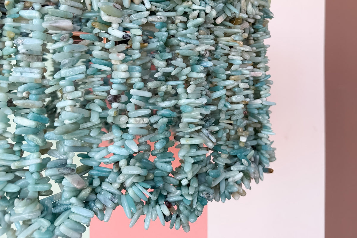 Modern Turquoise Beaded Chandelier