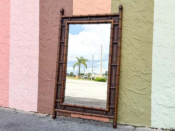 Handsome Faux Bamboo Mirror
