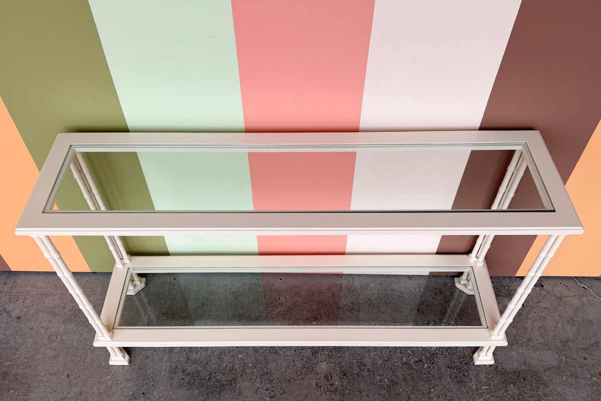 Tri Leg Faux Bamboo Console