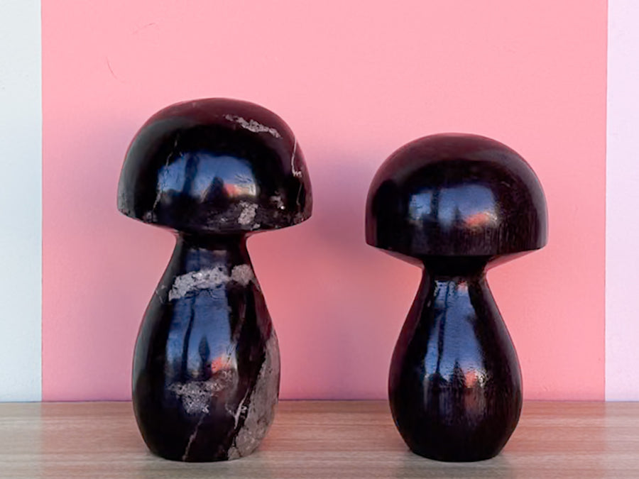 Pair of Kips Bay Show House Petrified Wood Mushrooms by Made Goods
