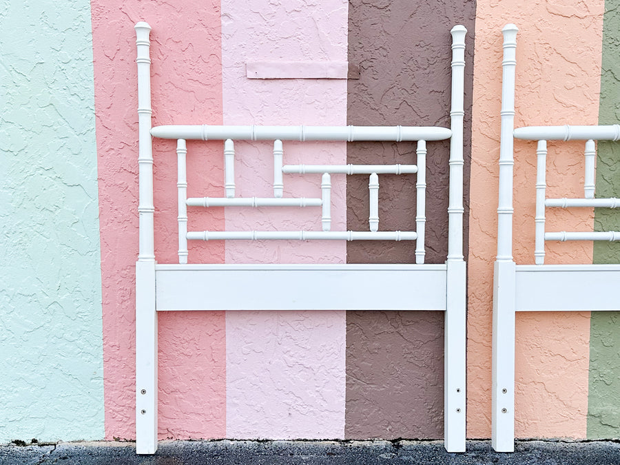 Pair of Faux Bamboo Twin Headboards