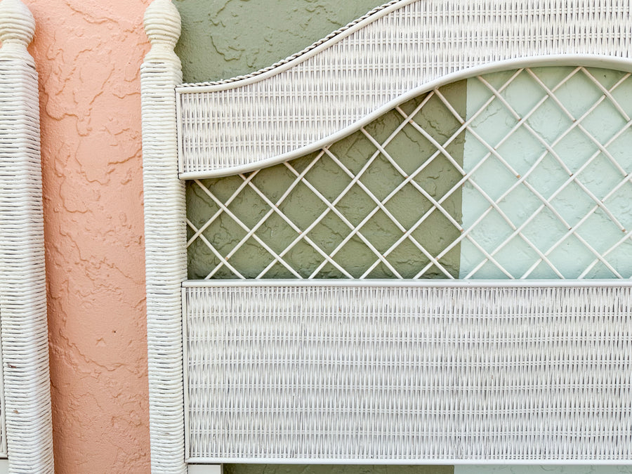 Pair of Henry Link Wicker Chic Twin Headboards