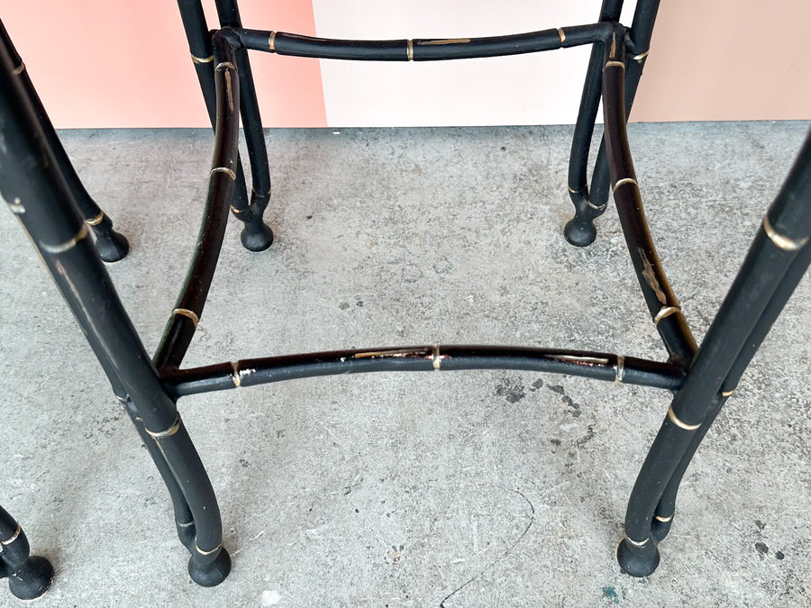 Pair of Faux Bamboo Bar Stools