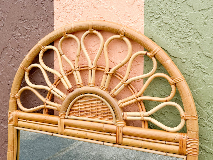 Sunburst Rattan Mirror