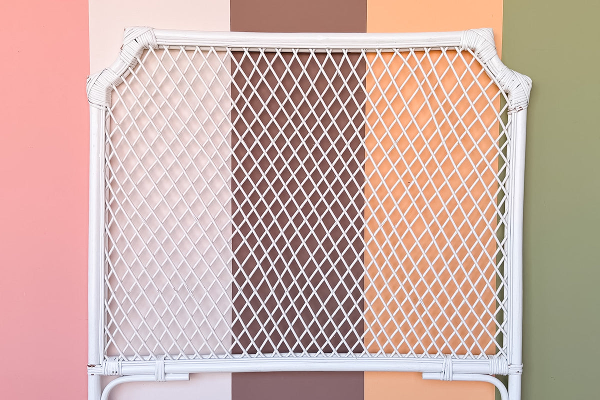 Pair of Lattice Rattan Twin Headboards