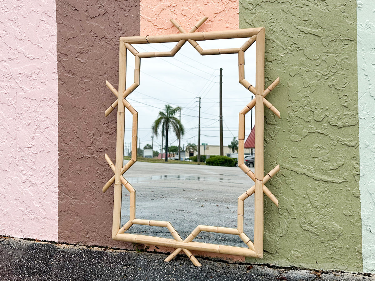 Modern Lanai Rattan MIrror