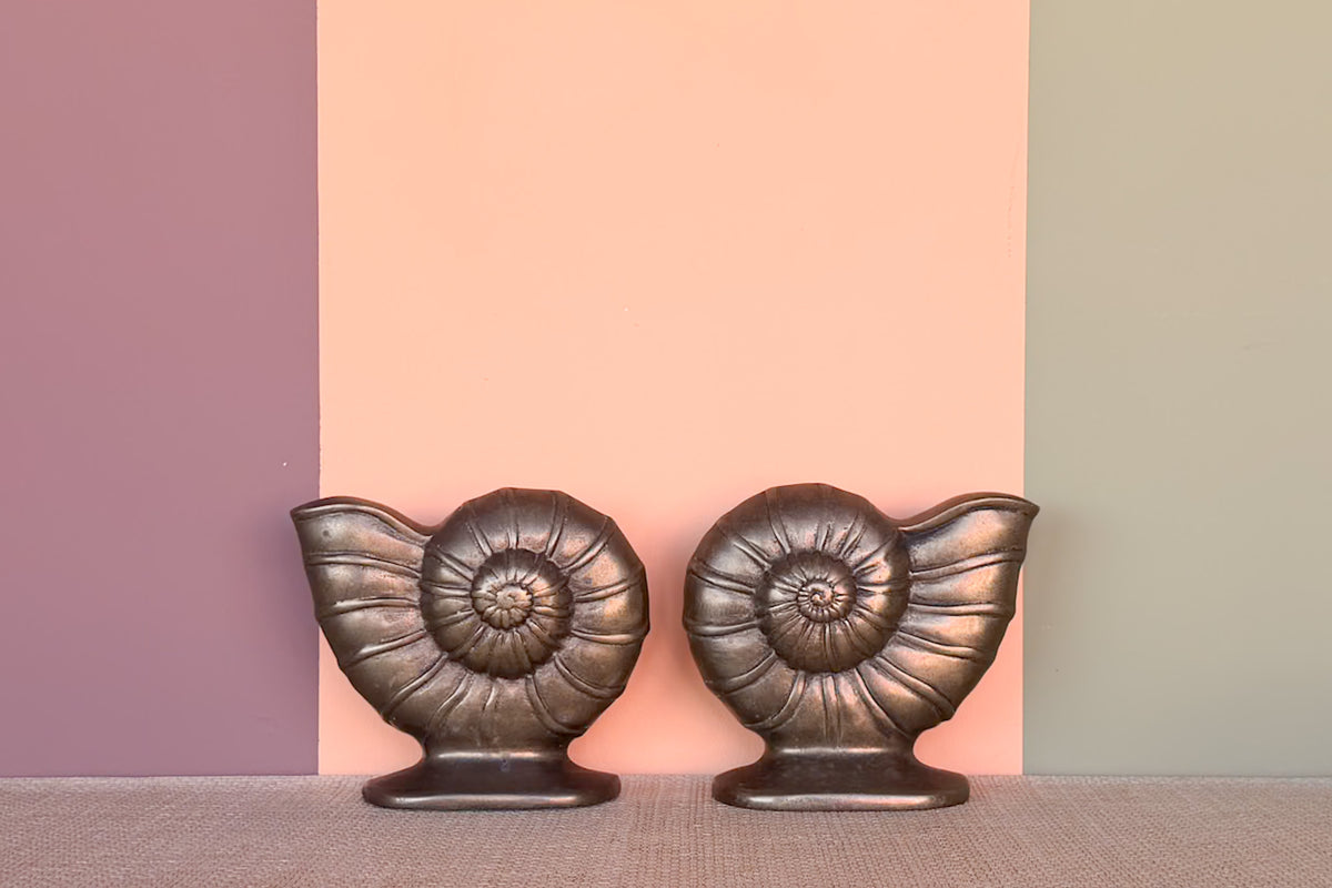 Brass Nautilus Book Ends