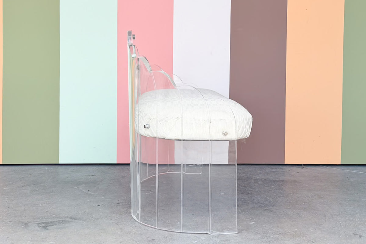 Winged Lucite Bench