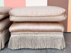 Pair of Blush Bullion Fringe Ottomans