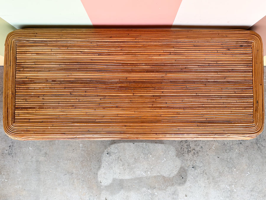 Coastal Chic Pencil Reed Rattan Console