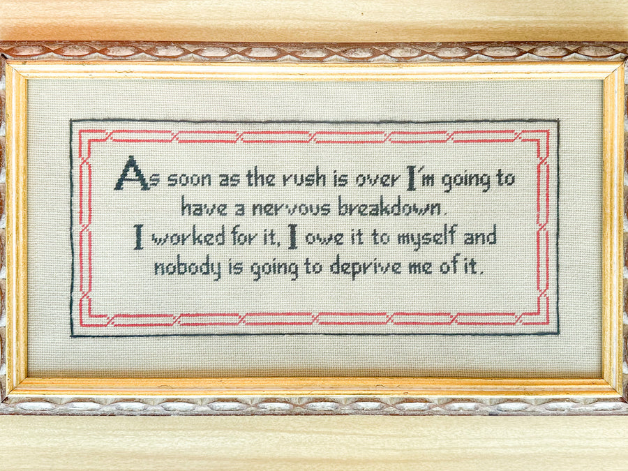 Nervous Breakdown Needlepoint