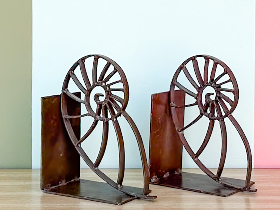 Nieman Marcus Iron Nautilus Bookends