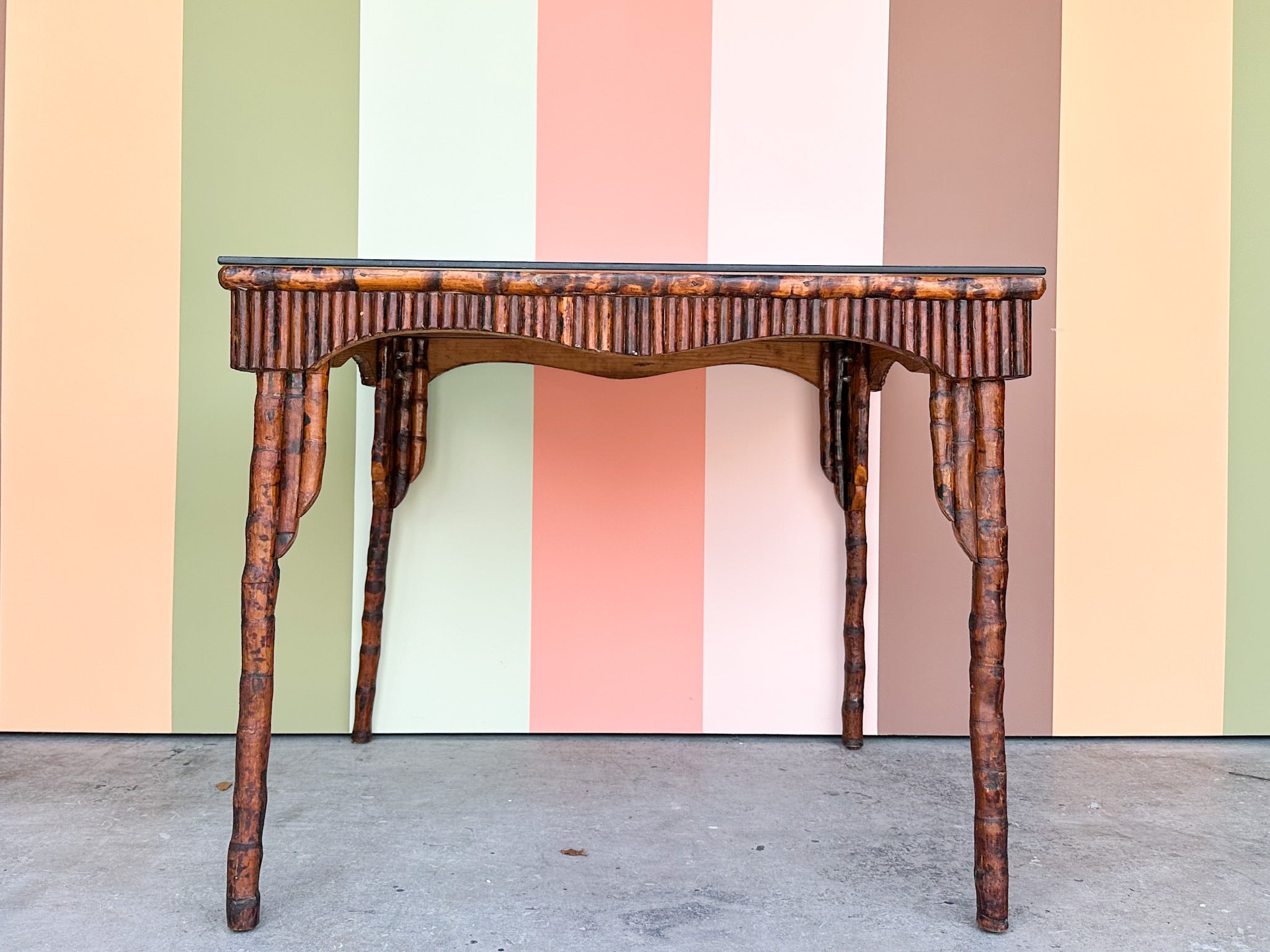 Painted bamboo table hotsell