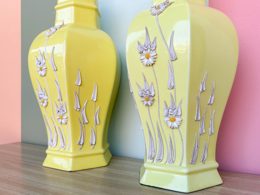 Pair of Yellow Daisy Icing Lamps