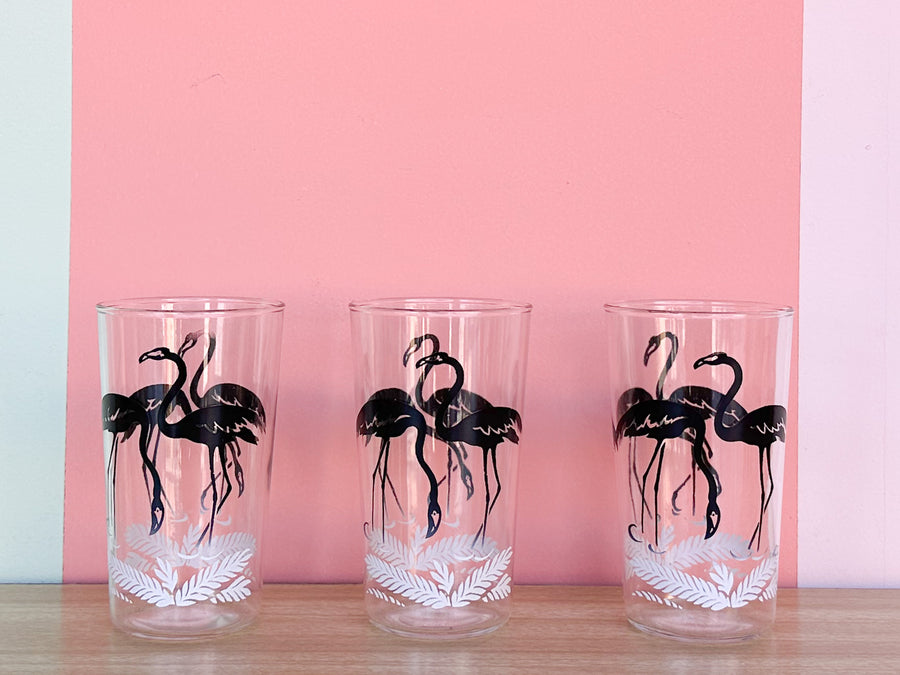 Set of Six Flamingo Glassware