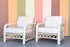 Pair of Ficks Reed Rattan Lattice Lounge Chairs
