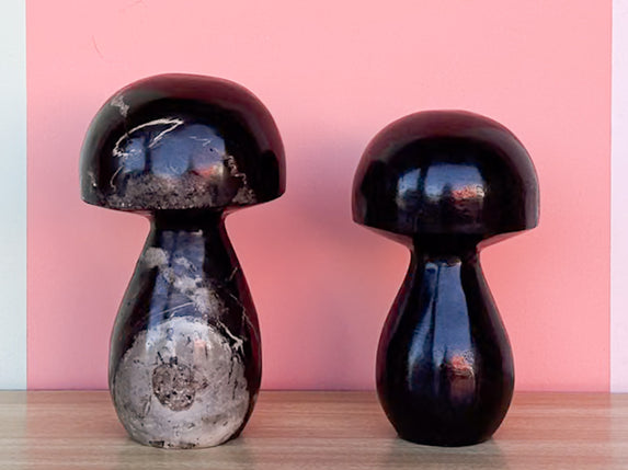 Pair of Kips Bay Show House Petrified Wood Mushrooms by Made Goods