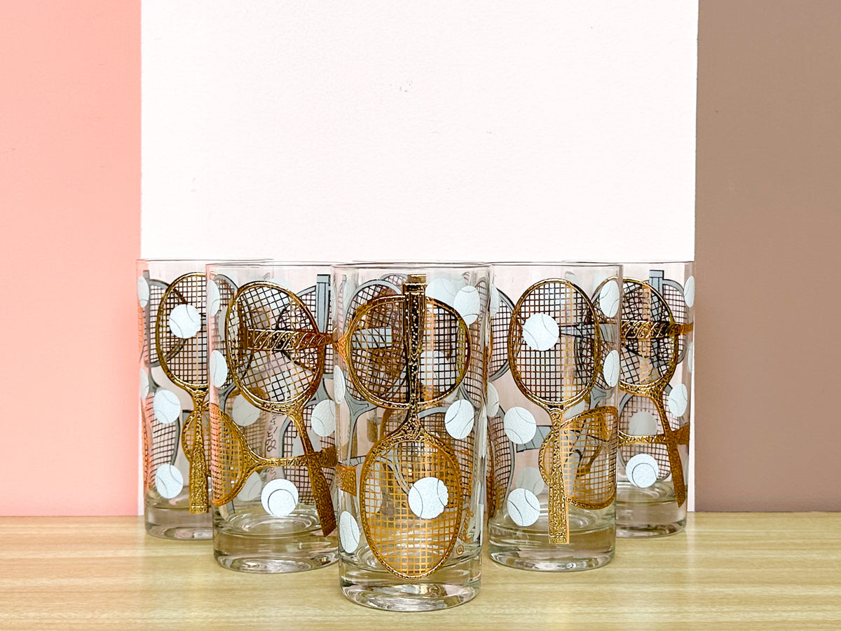 Set of Six Georges Briard Tennis Glassware
