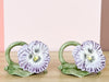 Set of Eight Fitz and Floyd Pansy Napkin Rings