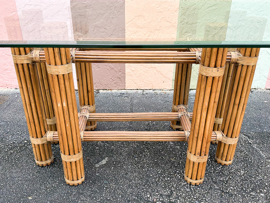 McGuire Style Rattan Dining Table