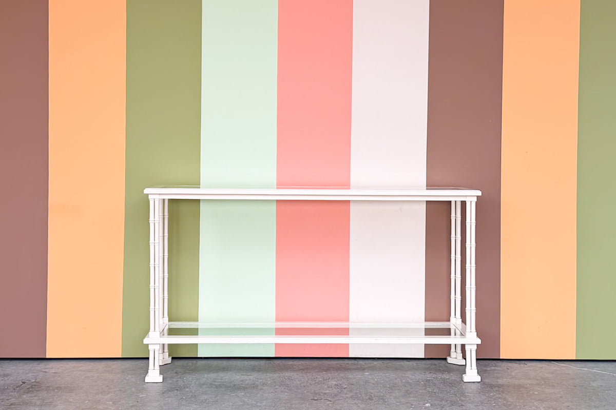 Tri Leg Faux Bamboo Console