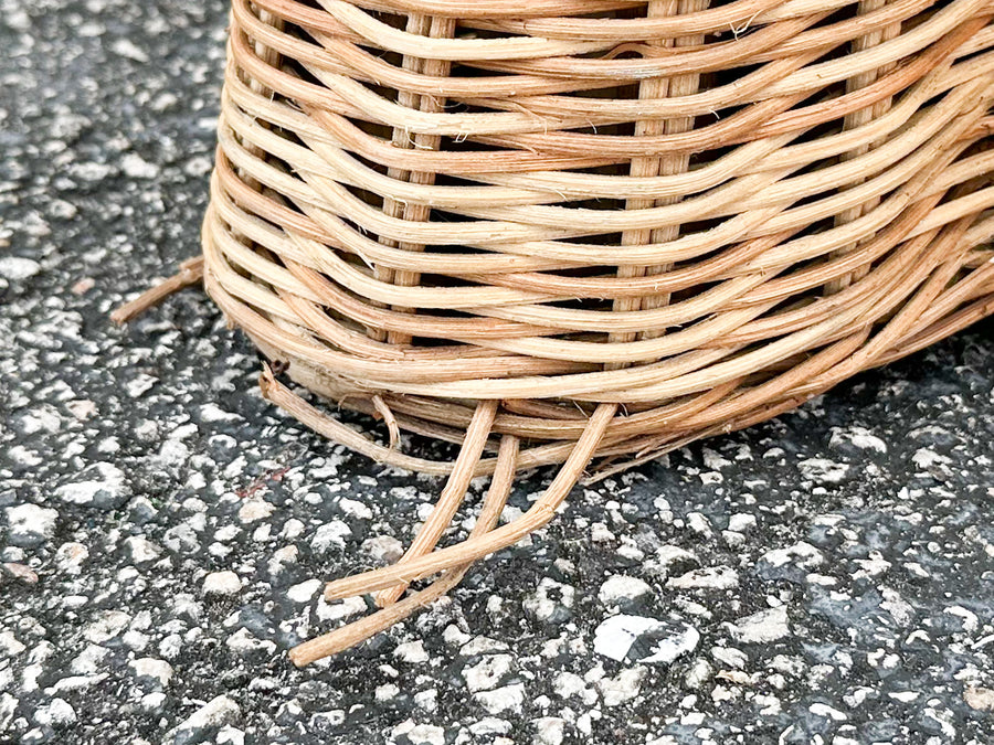 Pair of Modern Draped Wicker Side Tables